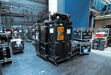 Equipment stacked backstage