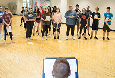 Teen students in a studio class