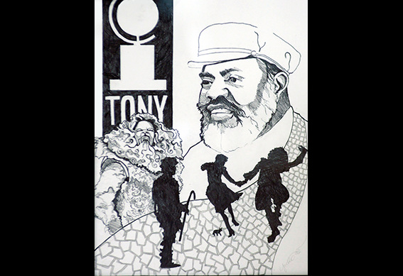 Ted Ross Drawing by Yvette Dalton