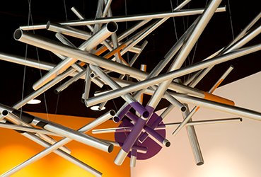 Hanging sculpture at PNC Arts Annex